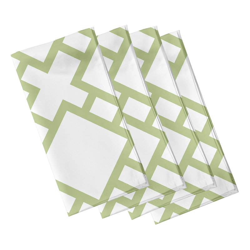 Noxon Polyester Geometric Square Napkin, Green