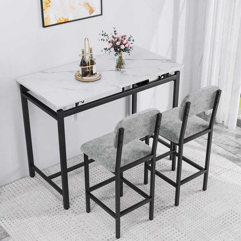3 Pieces Dining Table Sets, With Fixed Table