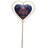 Flower Heart Garden Stake - Dark Blue