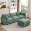 Canapé modulaire modulaire, ensemble de canapé en forme de L de 102 pouces pour le salon, canapé à 3 places confortable avec repose-pieds mobile, combinaison de bricolage, chenille, vert menthe-1019042405