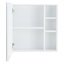 Une armoire à miroir en matériau MDF, un miroir de salle de bain, une armoire à miroir en matériau MDF et un miroir de salle de bain mural séparé pour le rangement et pour économiser de l'espace.