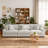 3 - Piece Upholstered Offwhite Chenille Modular Sectional Sofa with Armrests & Throw Pillows-502441075
