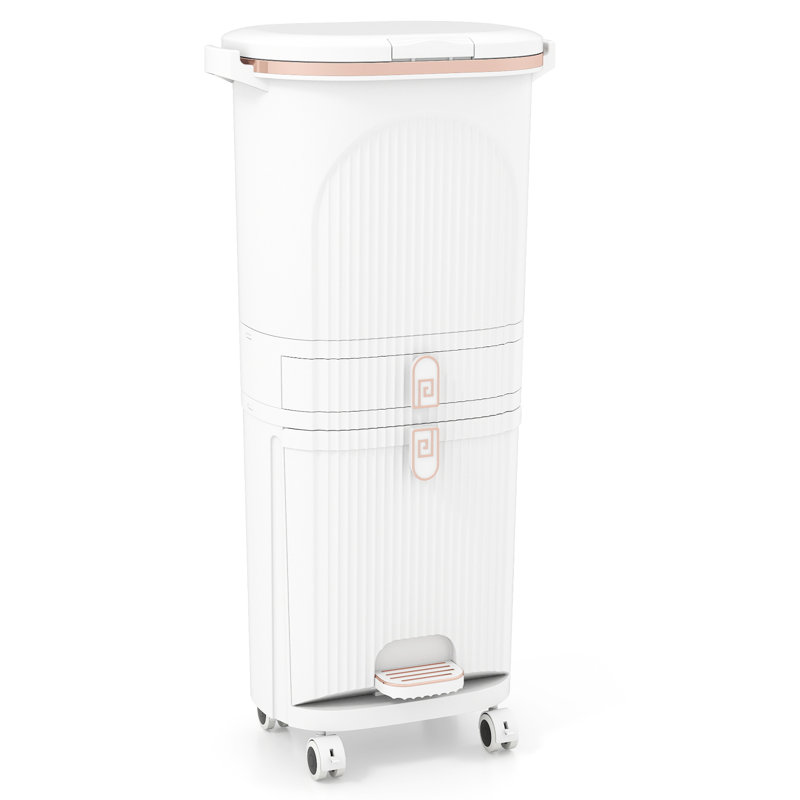 Plastic Waste Bin, White