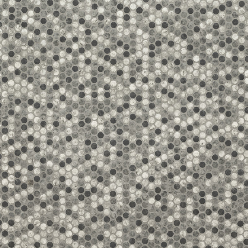 Montessa Penny Round 12 in. x 12 in. Glossy Glass Mosaic Wall Tile, Metro Hera