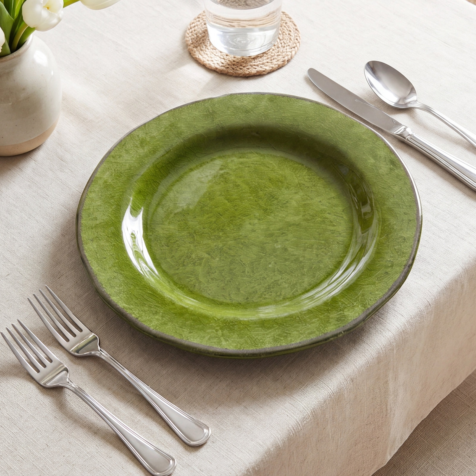 Veranda Melamine Salad Plt S/4 Green