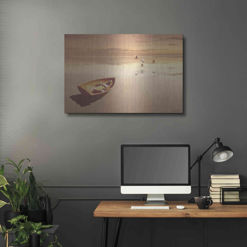 «Soft Sunrise on the Beach 2» par Carlos Casamayor, art mural en métal, H 24 po x l 36 po