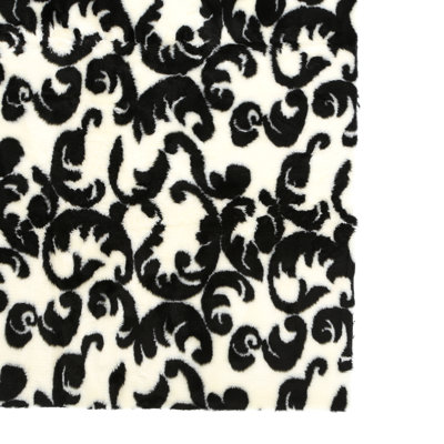 Contemporary Rectangle Black/White Washable Area Rug