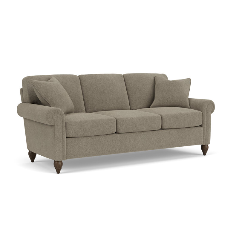Cornesia 86'' Sofa with Roll Arm, Dove 100% Polyester