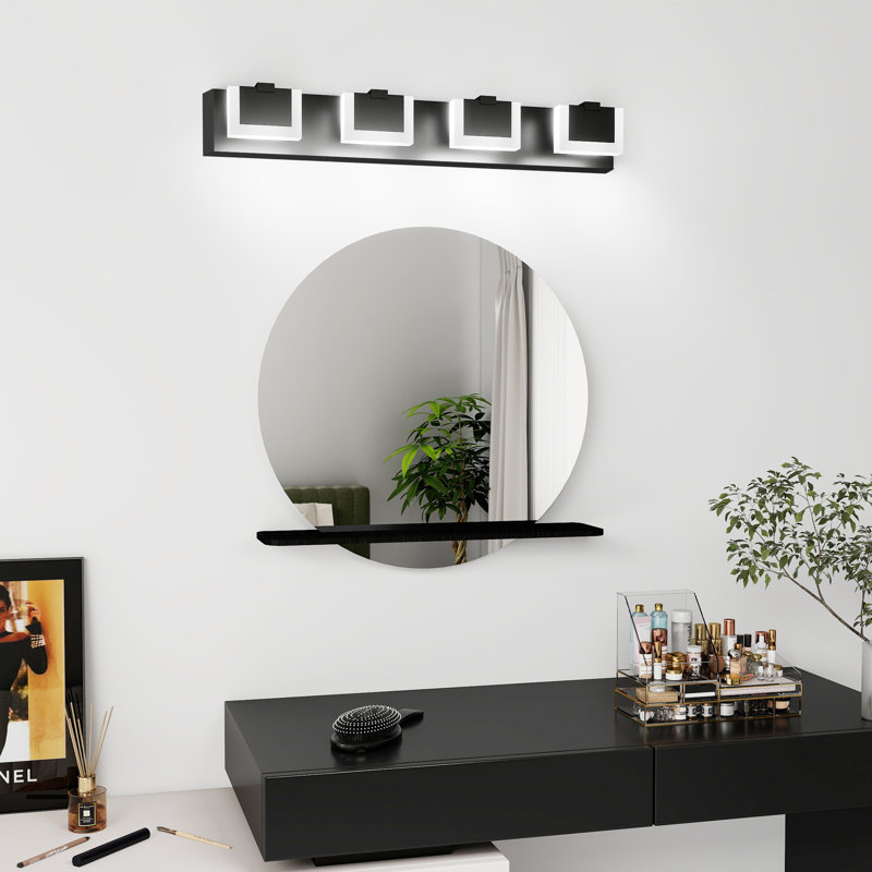 4-Light Modern LED Vanity Light, Bathroom Wall Fixture Over Mirror, 1208 Lumens, 4.3" H x 29.9" W x 4.7" D, 4 Lights
