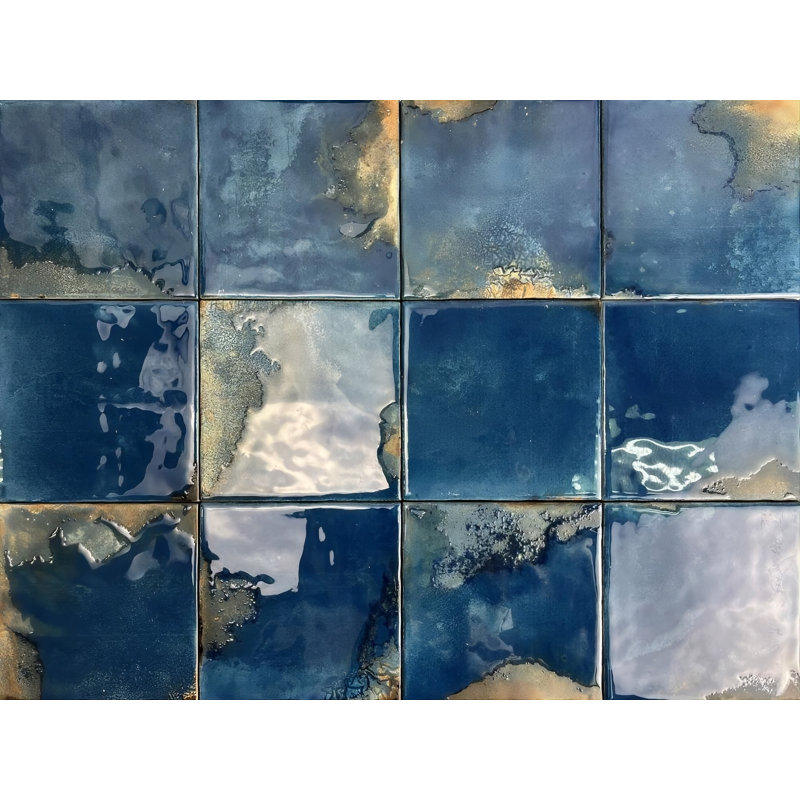 Granadella Marino 4.5x4.5" Porcelain Floor and Wall tile, 4.5x4.5, Marino