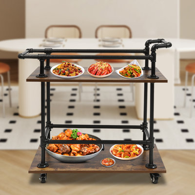 Kitchen Cart, Industrial Bar Cart With Wheels by Trent Austin Design