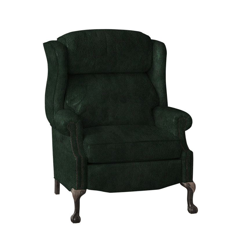 Fauteuil inclinable en cuir Maxwell, Cuir véritable vert forêt d'Anilina, Plantation, Manuel