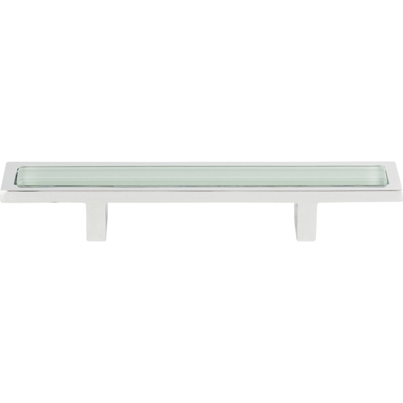 Spa 3" Center to Center Bar Pull, Polished Chrome/Green