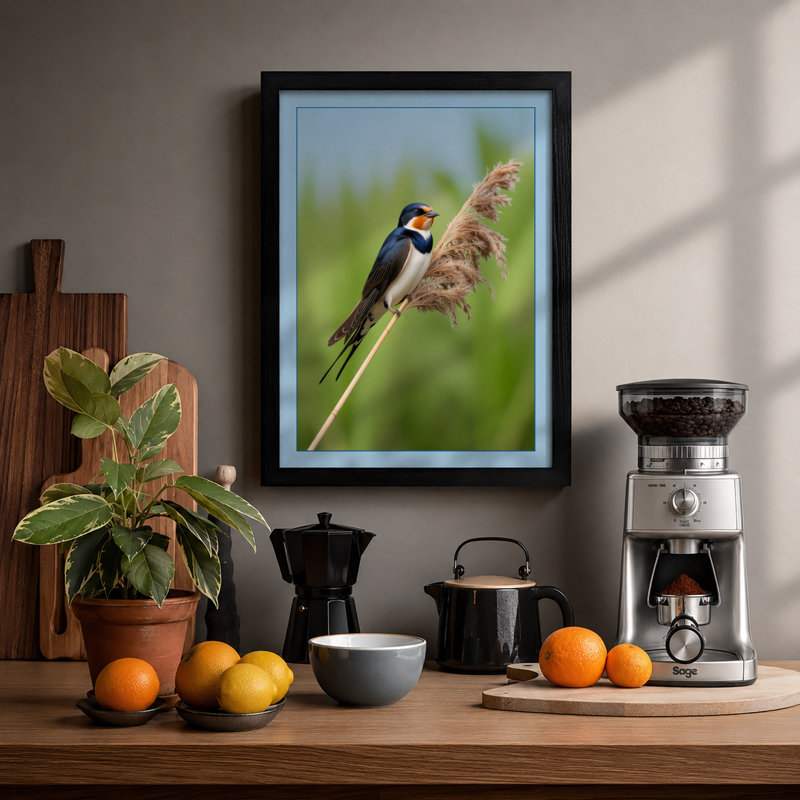 Perched on Purpose Coastal - Framed Print, Black, A4 - 29.7 x 21.0 cm