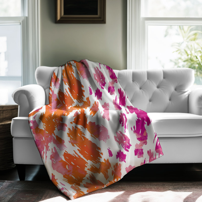 Leopard Motifs - 1 Piece Premium Sherpa Blanket, Queen