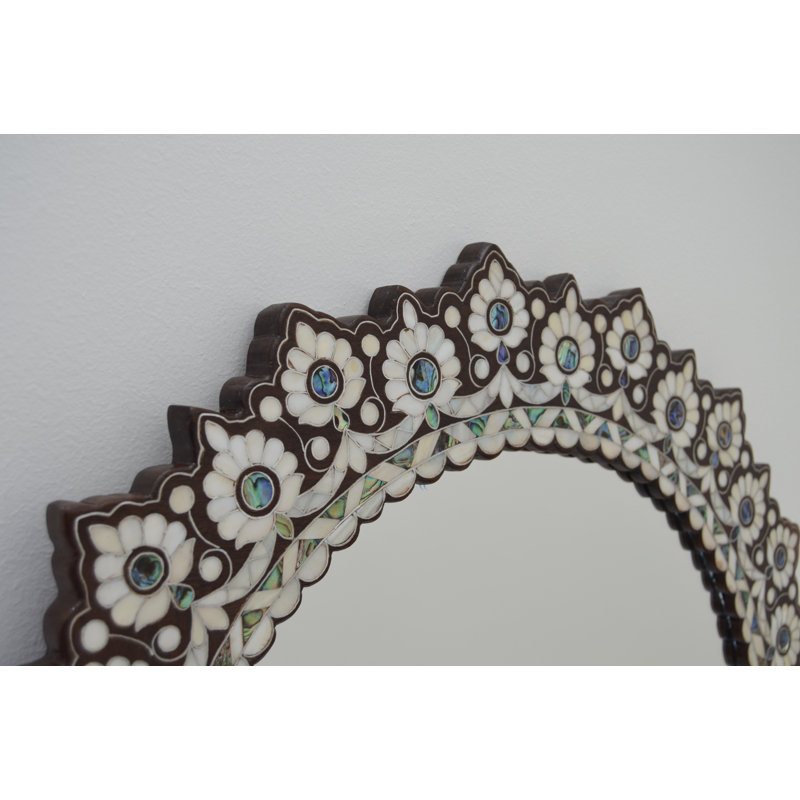 Syrian Solid Wood Scalloped Wall Mirror