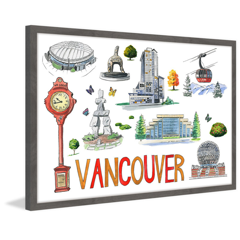 The Best Of Vancouver - Single Picture Frame Painting, 30cm H x 46cm W x 4cm D