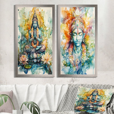 Brahma le créateur l'hindouisme I - art mural sur toile spirituel, spirituel traditionnel 2 pièces