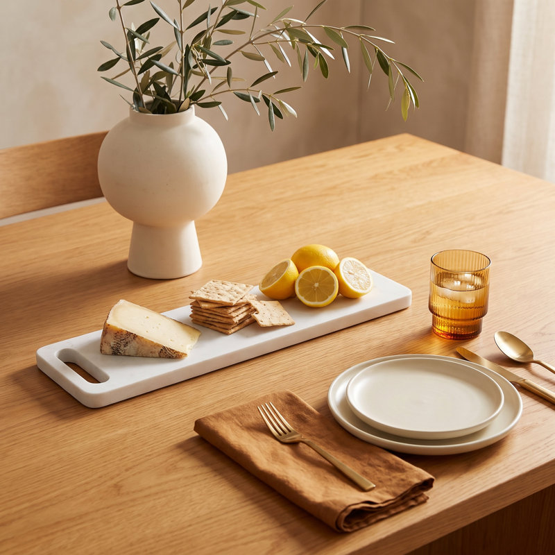 Alvena White Marble Long Cheese Board