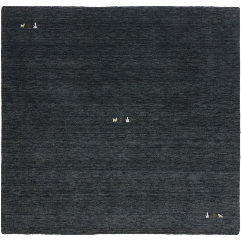 Tapis oriental gris anthracite Lori Gabbeh Charcoal, Carré 8 pi