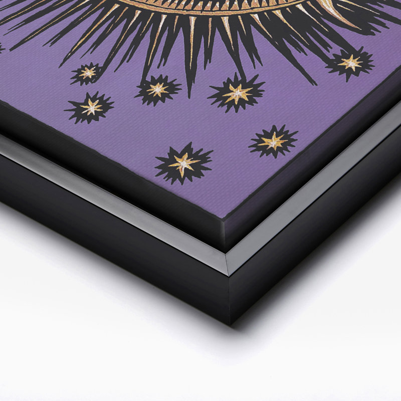 Œil mystique et étoiles n ° 1, Cadre noir, Canevas, H 12 po x l 16 po