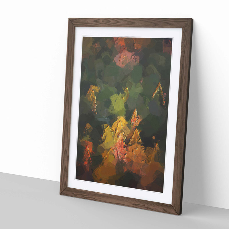 Pointed Trees in Abstract - Framed Print, Walnut, 91cm H x 60cm W x 2cm D