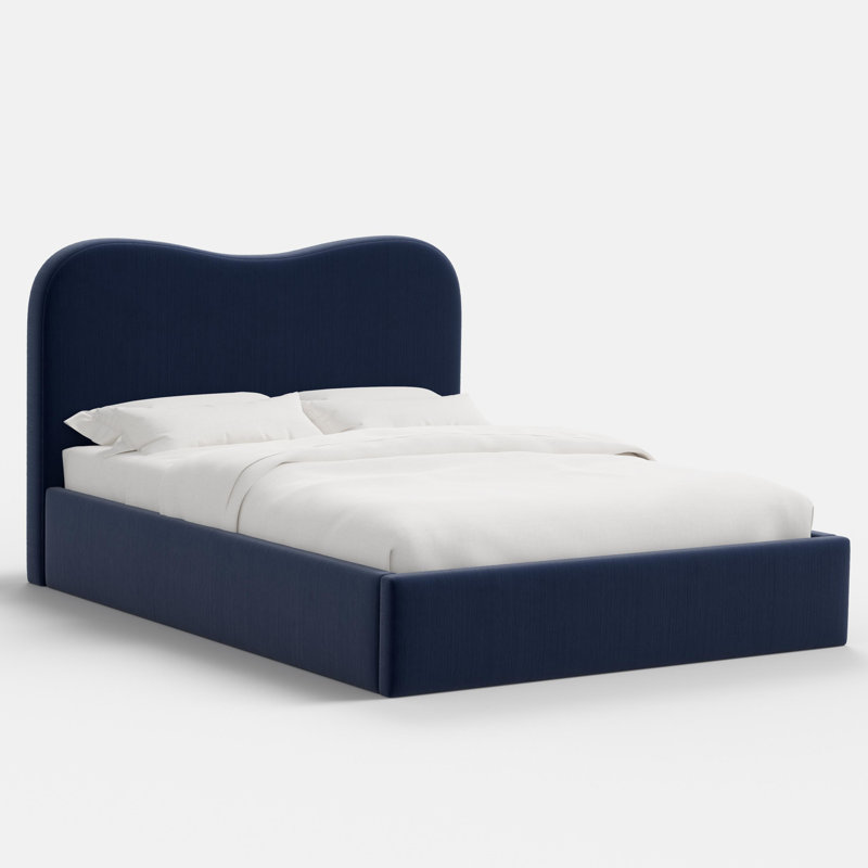 Perigold Upholstered Bed, Queen, Navy
