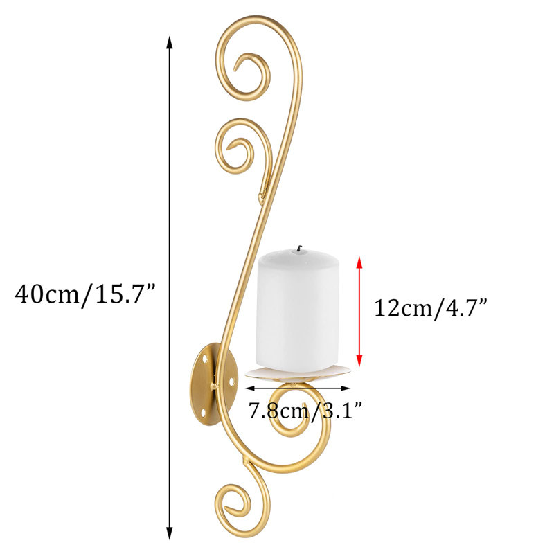 16'' H Metal Wall Wall Sconce, Gold