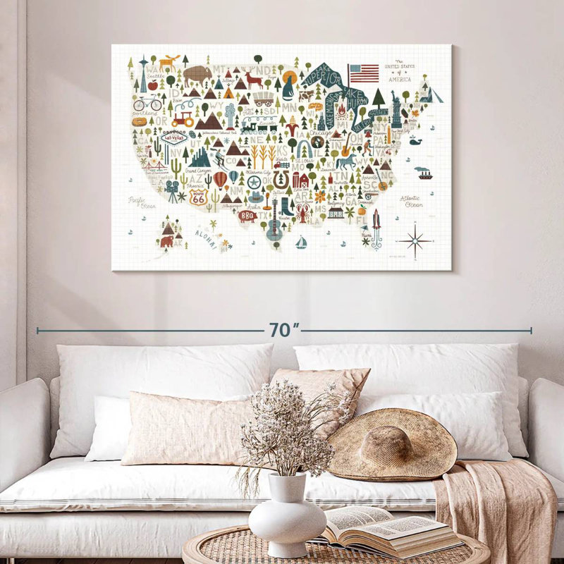 Aliaz Illustrated USA Warm, 32" H x 48" W