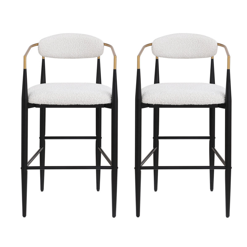 Ensemble de 2 tabourets de bar (sans table), Noir, Tabouret de comptoir (siège d'une hauteur de 27,9