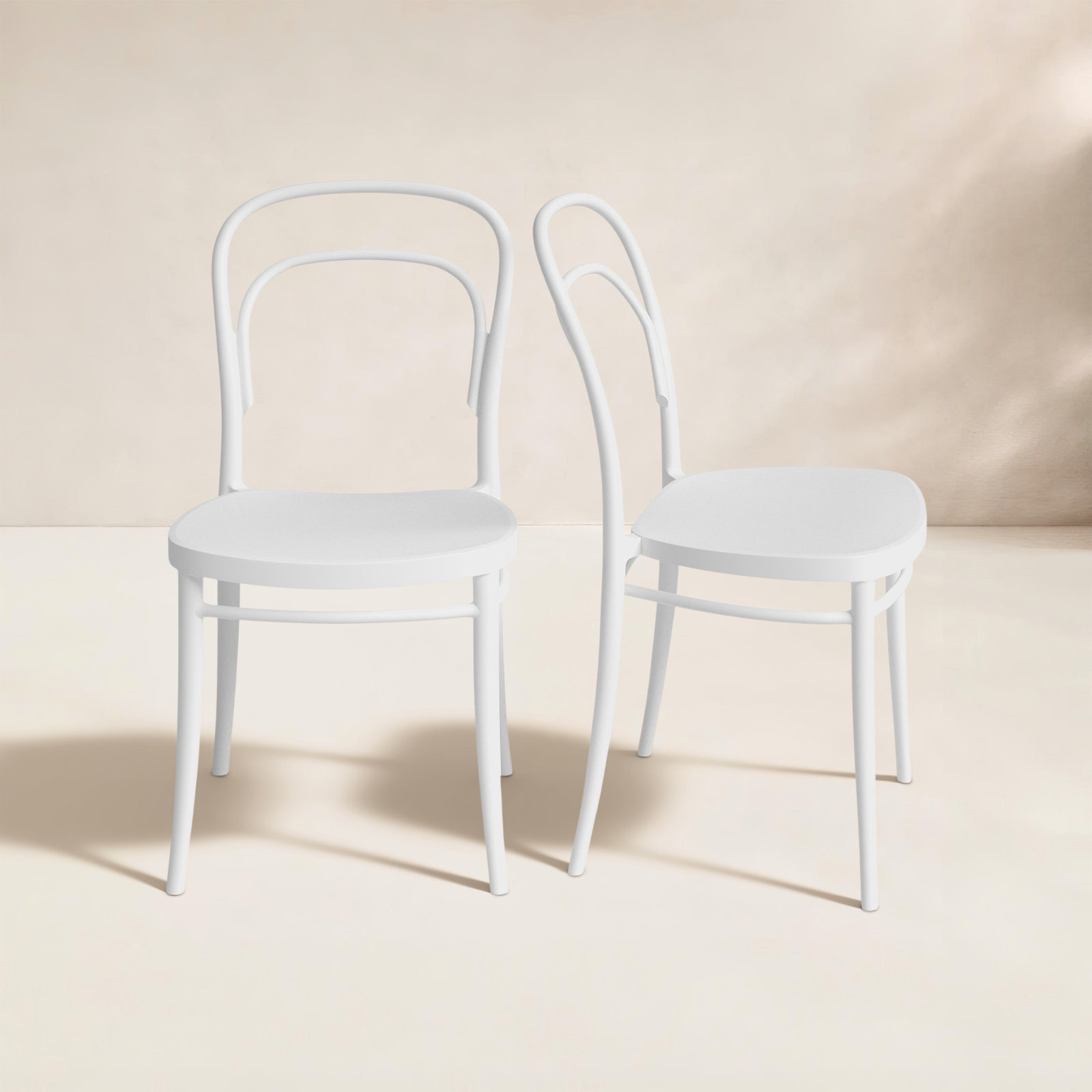 Farrah Stacking Patio Dining Side Chair, Chair White