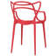 Fauteuil de salle à manger intriqué rouge-1841529076