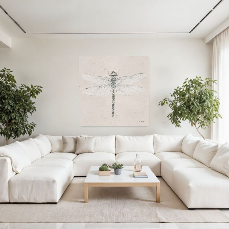 Art contemporain crème avec dessins d'animaux, H 48 po x l 48 po