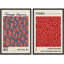 "Classical Artwork Net In Blue, Red Dots Accumulation" par Yayoi Kusama, reproduction d'art sur toile encadrée japonaise 2 pièces-91069483-91069485