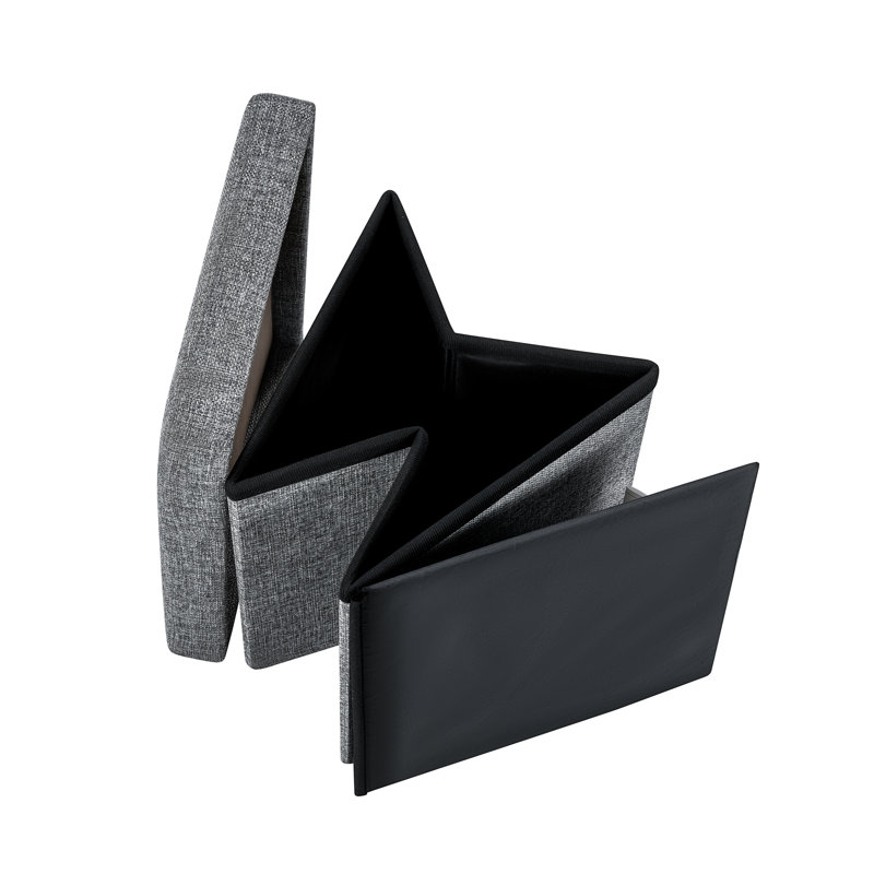 Repose-pieds cubique avec rangement, Gris