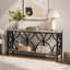 Console industrielle extra longue 70,9 po, canapé-lit étroit derrière le canapé avec tablettes de rangement ouvertes, table d'entrée rustique pour couloir, vestibule ou salon, structure en métal, gris rétro-760037034-760037039-760037202