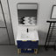 Meuble-lavabo autoportant de 30 pouces pour salle de bain - Lavabo d'appoint moderne en résine et contreplaqué bleu marine-118003382