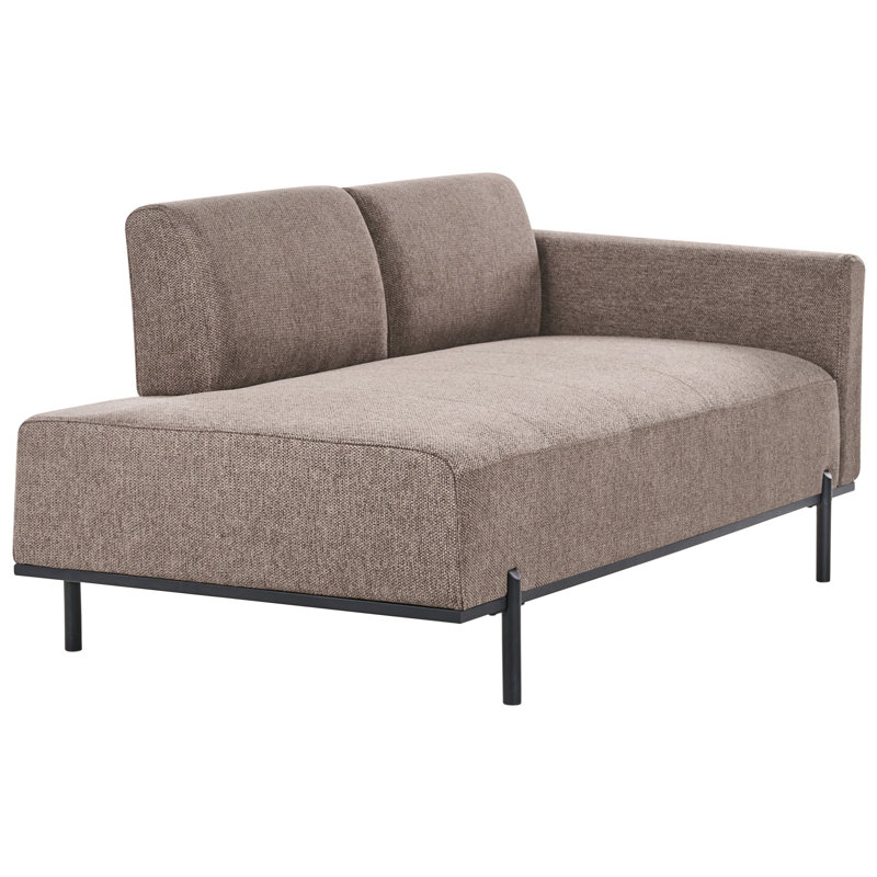 Upholstered Chaise Lounge, Light Brown