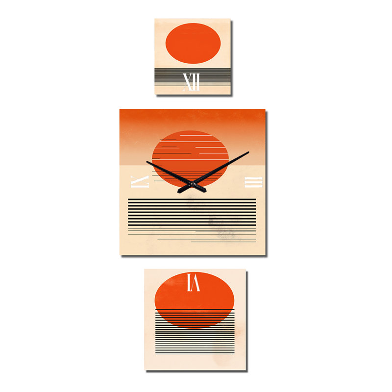 Fransisca - Horloge géométrique moderne à plusieurs panneaux pour décor de salon