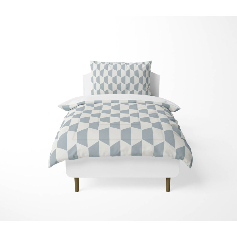 Hex Decorative Lightweight Comforter Set, Slate Blue