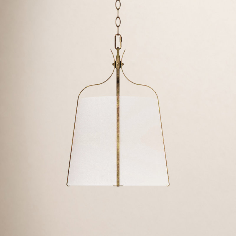 Luminaire suspendu en forme de cloche à 1 lumière Tristan, Or antique, H 19,63 po x l 14,25 po x P 14,25 po