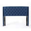 Très grande tête de lit tapissier à oreilles très grand capitonné, tissu doux, design Mid-Century pour chambre à coucher (bleu marine foncé)-198259815