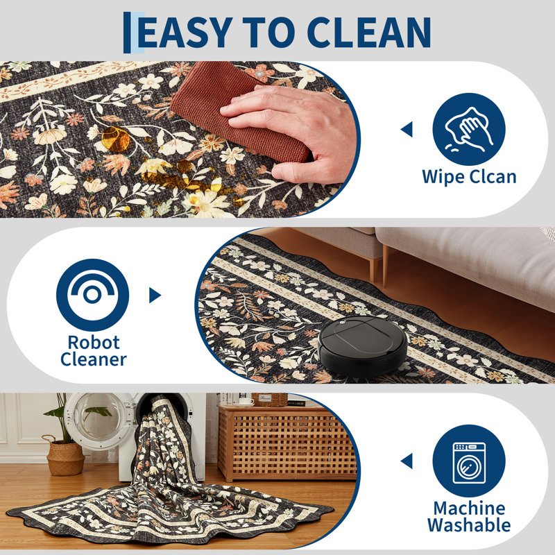 Washable Rugs Area Rugs for Living Room Modern Non Slip Area Rug for Bedroom Farmhouse Stain Resistant Carpet for Office Dining Room Classroom
