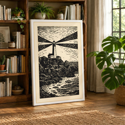 Lighthouse Beacon Coastal - Wrapped Canvas