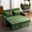 Canapé-lit coulissant de 56,9 po avec canapé-lit réversible, poches latérales, deux ports USB et support pour téléphone dans le salon, vert-1931712311