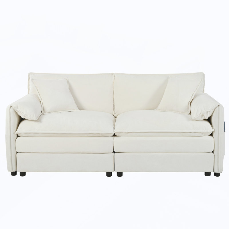 Canapé surdimensionné en chenille, Beige