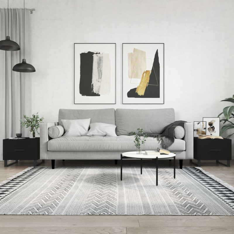 Sled Coffee Table with Storage, black