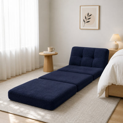 Fauteuil-lit pliant 30,7 po, méridienne convertible avec dossier réglable, canapé paresseux rembourré moelleux pour les petits espaces