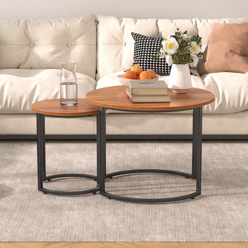 Ensemble de 2 tables basses gigognes en bois Summerall