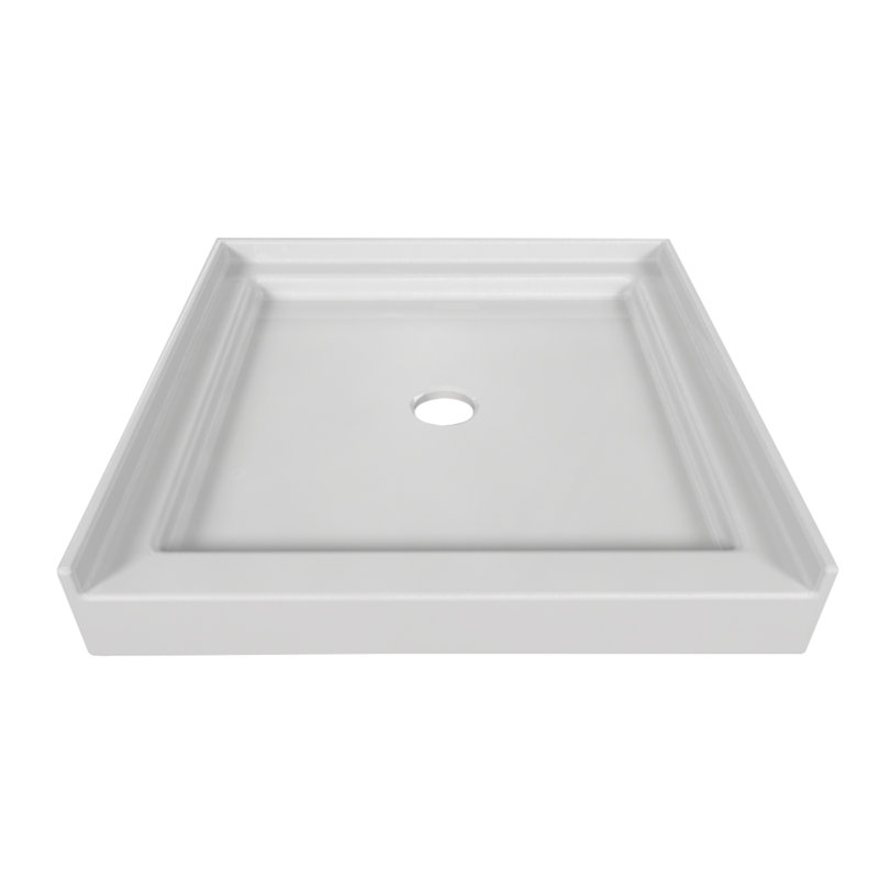 Signature 32'' W 32'' D Square Single Shower Base, Biscuit